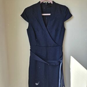 J Crew Navy Wrap Dress Size 0/ XS